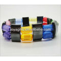 Magnetic spacer bracelet with mix color plastic beads